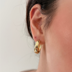 Parlayan Chunky Gold Halka Küpe