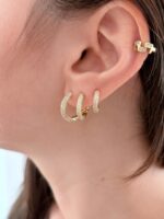 Parlayan Diamond Glam Halka Küpeler - Görsel 2